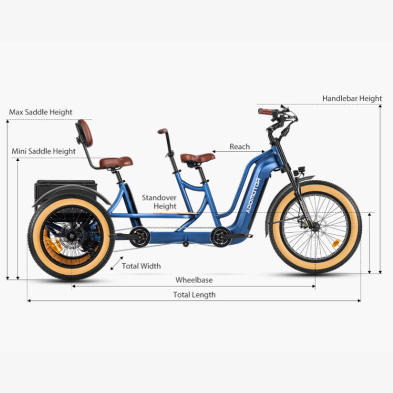 Electric Bike Addmotor M-380 Tandem dimension