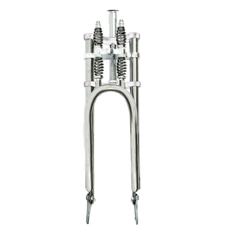 Motorized Bicycle Tracer 26 Inch Over and Under Dual Spring Adjustable Classical Fork Chrome