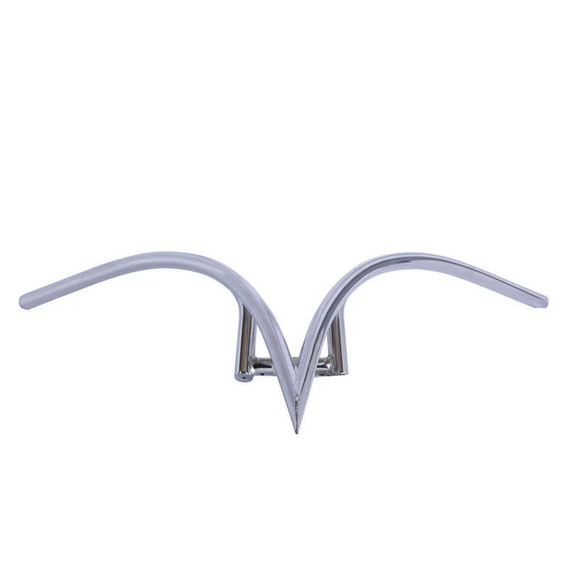 Motorized Bicycle Tracer V-Type Steel Handlebar Chrome V front