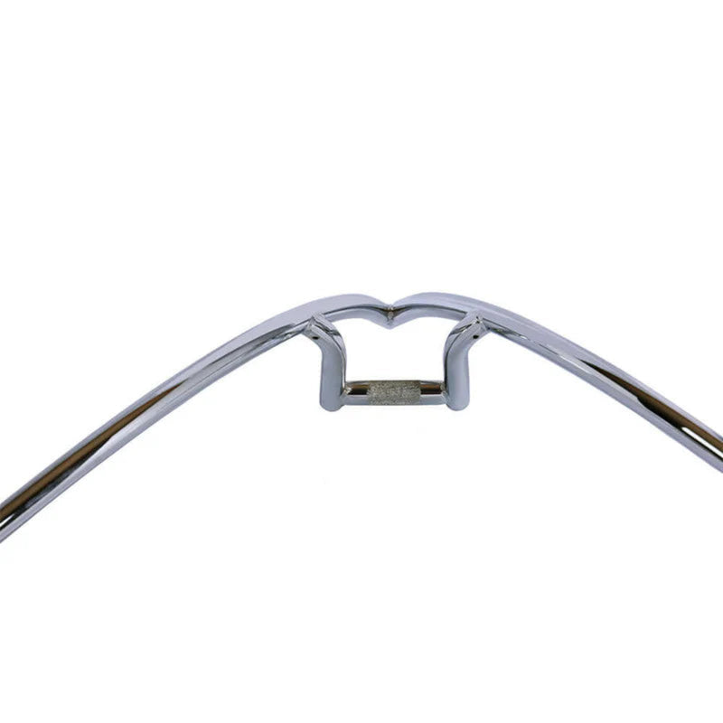 Motorized Bicycle Tracer V-Type Steel Handlebar Chrome under Tilted view