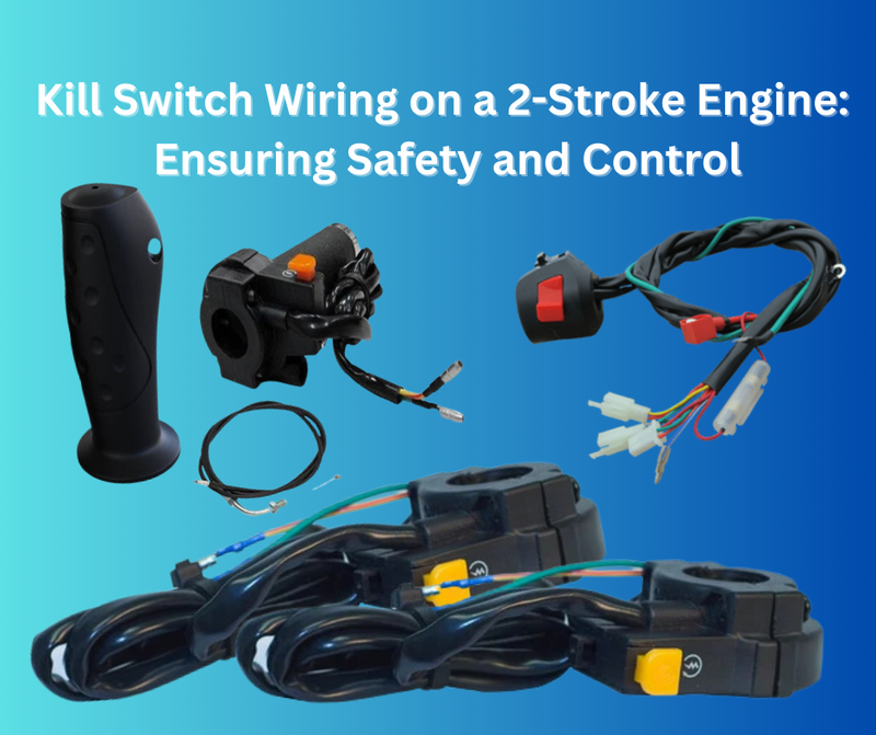 a photo collage of 2-stroke engine kill switch