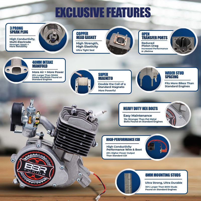 F-Zero Motorized Bike + BBR Tuning 2-Stroke Stage 4 Performance Engine - Exclusive Features