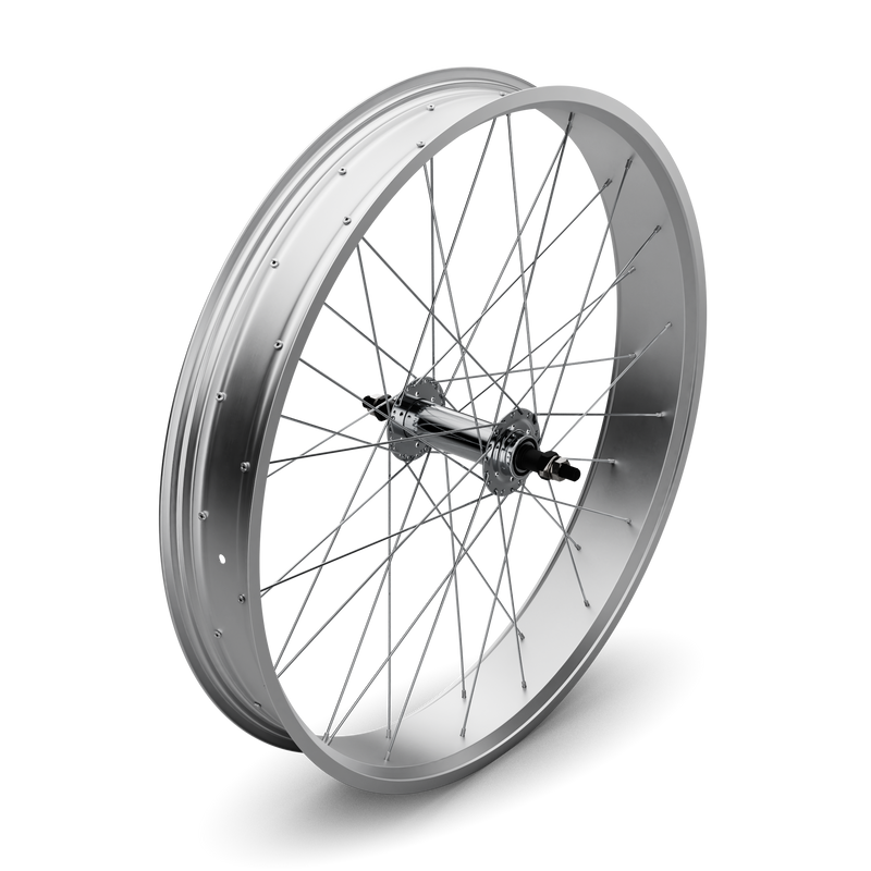 26" Fat Tire Single/7 Speed Beach Cruiser Wheel Set (Silver)