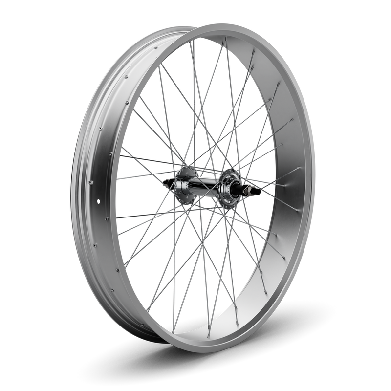 26" Fat Tire Single/7 Speed Beach Cruiser Wheel Set (Silver)