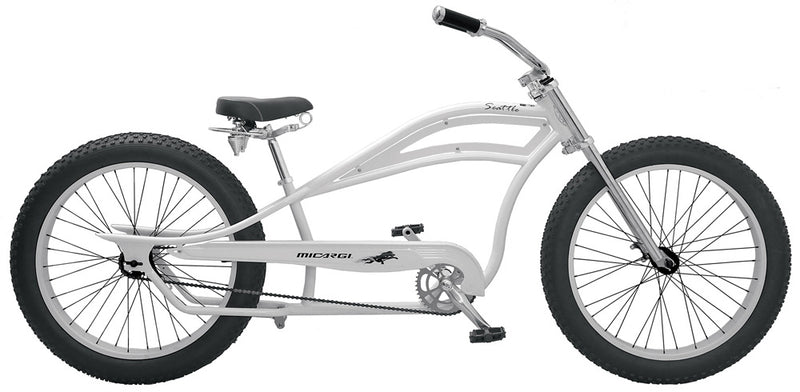26" Micargi Stretch Cruiser Seattle matte black - side of bicycle