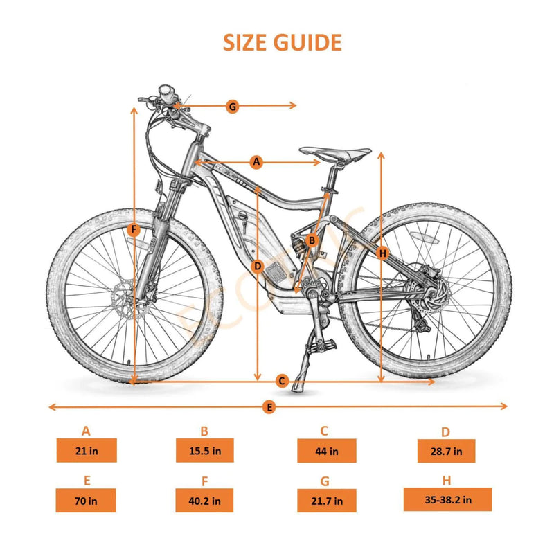 Electrc Bike Ecotric Tornado Sizes