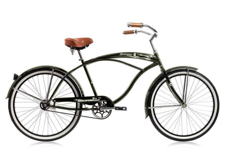 26'' Micargi Mens Huntington Beach Cruiser - green - side of bicycle