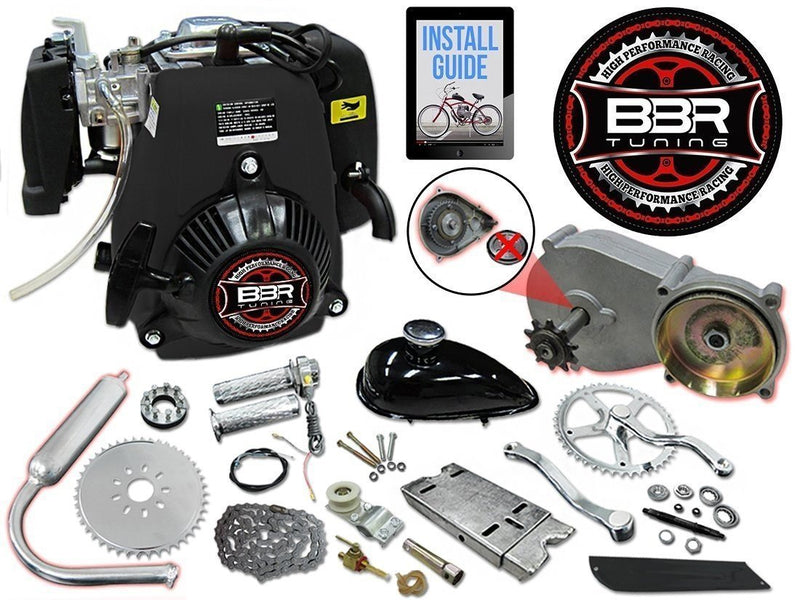 Motorized Bicycle Micargi Touch 4-Stroke Engine Kit Black Parts