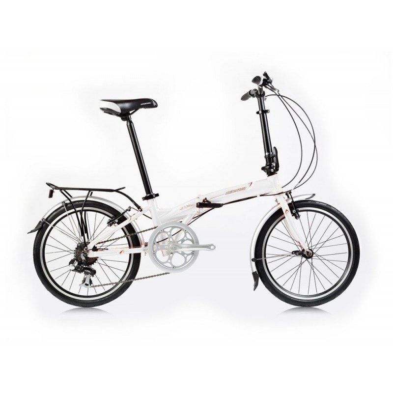 20" Micargi Folding 7SP Bike orange - side of bicycle